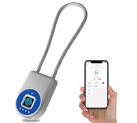 Anweller Cadenas à empreintes digitales avec câble de 22 cm, câble antivol à empreintes digitales avec application, convient pour vélo, scooter électrique, bagages, mallette à armes, boîte à outils,
