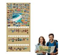 Anwicar Tableau Magnétique avec Crochet pour Clés Petit & Grand - Tableau Magnétique à l'entrée - Parfait pour Aimants et Notes - Panneau Aimanté Mural - Surface D’Écriture - Doré 49x100 cm