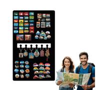 Anwicar Tableau Magnétique avec Crochet pour Clés Petit & Grand - Tableau Magnétique à l'entrée - Parfait pour Aimants et Notes - Panneau Aimanté Mural - Surface D’Écriture - Noir 30x50 cm