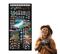 Anwicar Tableau Magnétique avec Crochet pour Clés Petit & Grand - Tableau Magnétique à l'entrée - Parfait pour Aimants et Notes - Panneau Aimanté Mural - Surface D’Écriture - Noir 49x100 cm
