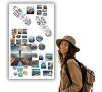Anwicar Tableau Magnétique chaussure de randonnée Blanc 50x30 cm | Tableau en acier pour aimants, notes et marqueurs craie; surface effaçable et kit de montage mural inclus