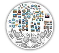 Anwicar Tableau Magnétique Effaçable en Acier - Idéal pour Aimants et Notes - Tableau Noir Magnétique Mural - Compatible avec Marqueurs Craie - Motif de fleurs - 50x50 cm - Blanc