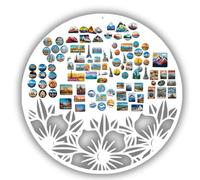 Anwicar Tableau Magnétique Effaçable en Acier - Idéal pour Aimants et Notes - Tableau Noir Magnétique Mural - Compatible avec Marqueurs Craie - Motif de fleurs - 70x70 cm - Blanc
