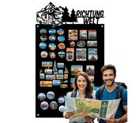 Anwicar Tableau Magnétique Effaçable en Acier - Idéal pour Aimants et Notes - Tableau Noir Magnétique Mural - Compatible avec Marqueurs Craie - Thème du camping - 30x50 cm - Noir