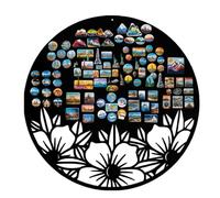 Anwicar Tableau Magnétique Effaçable en Acier - Idéal pour Aimants et Notes - Tableau Noir Magnétique Mural - Compatible avec Marqueurs Craie - Motif de fleurs - 70x70 cm - Noir