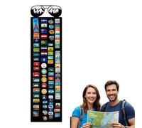 Anwicar Tableau Magnétique lunettes montagne Noir 80x21 cm | Tableau en acier pour aimants, notes et marqueurs craie; surface effaçable et kit de montage mural inclus