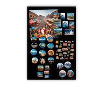 Anwicar Tableau Magnétique mural effaçable Noir 50x30 cm - Tableau en acie - Notes et marqueurs craie - Surface Effaçable