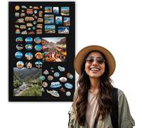 Anwicar Tableau Magnétique mural effaçable Noir 80x50 cm | Tableau en acier pour aimants, notes et marqueurs craie; surface effaçable et kit de montage mural inclus