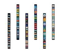 Anwicar Tableau Magnétique mural effaçable Noir 80x6 cm lot de 6 | Tableau en acier pour aimants, notes et marqueurs craie; surface effaçable et kit de montage mural inclus