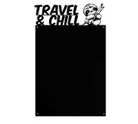 Anwicar Tableau Magnétique paresseux Noir 50x80 cm | Tableau en acier pour aimants, notes et marqueurs craie; surface effaçable et kit de montage mural inclus