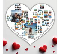 Anwicar Tableau Magnétique Saint-Valentin Blanc 60x70 cm | Tableau en acier pour aimants, notes et marqueurs craie; surface effaçable et kit de montage mural inclus