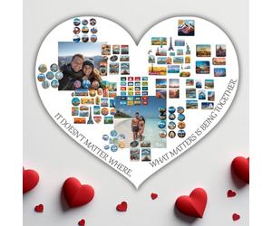 Anwicar Tableau Magnétique Saint-Valentin Blanc 60x70 cm | Tableau en acier pour aimants, notes et marqueurs craie; surface effaçable et kit de montage mural inclus