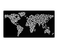 Anwicar Tableau Magnétique - Tableau Effaçable en Acier - Idéal pour Aimants et Notes - Tableau Noir Magnétique Mural - Kit de Montage Inclus - 50x100 cm - Carte du monde