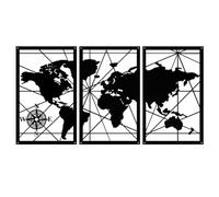 Anwicar Tableau Magnétique - Tableau Effaçable en Acier - Idéal pour Aimants et Notes - Tableau Noir Magnétique Mural - Kit de Montage Inclus - 80 x 50 cm - Carte du monde