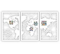 Anwicar Tableau Magnétique - Tableau Effaçable en Acier - Idéal pour Aimants et Notes - Tableau Noir Magnétique Mural - Kit de Montage Inclus - 80 x 50 cm - Carte du monde