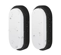 ANWIO 14W Éclairage Extérieur Autour des Murs, Plafonnier LED Ovale Noir 4000K 980Lm， Etanche Applique Murale Protégée IP54, 2 Pièces