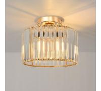 ANWIO Lustre Cristal Doré, E27 Lustre Salon Moderne, Plafonnier Led Ø265mm, Plafonnier Cuisine, Couloir, Chambre, Salle à Manger