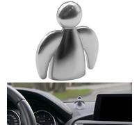 Anwlki Aimants ange gardien pour voiture - Porte-bonheur - Cadeau - Conducteur - Saint patron - Avec aimant et 3 autocollants adhésifs double face - 1 pièce de fer (argent mat)