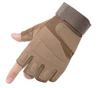 Anwlki Mitaines tactiques Demi-doigts Hommes Airsoft pour hommes et femmes Gants tactiques sans doigts pour moto, vélo, chasse, randonnée, sports de plein air (jaune, M)