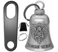 Anwlki Motard gardien chance équitation cloche moto gremlin cloches avec 2 accessoires de porte-clés, cintre de cloche de moto