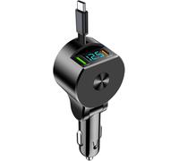 Anwxai-3 En 1 Retractable Chargeur Voiture,75w Allume Cigare Usb Charge Rapide,30w Pd3.0+22.5w Qc3.0+22.5w Chargeur Voiture Usb C,Avec Voltmètre Led,Pour Les Smartphones,Tablettes,Etc