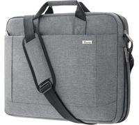 anwxai-Grand Sacoche Pour Ordinateur Portable 14 15 15.6 16 Pouces Sac À Bandoulière Pc Sac À Main 30% De Capacité En Plus Compartiments Durable Épais Imperméable Peut Être Placé Sur La ValiseGris