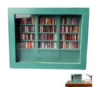 Anxiet-y Bookshelf - Secouez votre chemin de peur | 15 x 12 x 3,5 cm Mini bibliothèque avec 200 livres | Livres miniatures Shake Away Your Anxietys comme décoration pour la maison | Bibliothèque