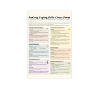 Anxiety First Aid Poster Immediate Coping Skills and Grounding Exercises Cheat Sheet for Mental Health Office Classroom(Framed,12x18inch(30x45cm))