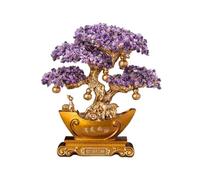 anxinda Statue en Cristal Feng Shui Crystal Money Tree - Wealth - Bringing Ornament for Home & Office pour la Maison(Purple,M)