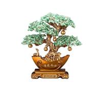 anxinda Statue en Cristal Feng Shui Crystal Money Tree - Wealth - Bringing Ornament for Home & Office pour la Maison(Green,M)