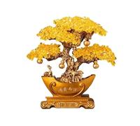 anxinda Statue en Cristal Feng Shui Crystal Money Tree - Wealth - Bringing Ornament for Home & Office pour la Maison(Gold,S)