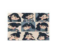 Anxious Asian Girls Puzzle Gris pour amis Famille Activité Jeu Nuits Cadeaux 500 pièces