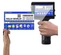 ANXYYDS Imprimante Portable, imprimante à Jet d'encre Portable avec écran Tactile LED de 4,3 Pouces Codeur à Jet d'encre Mobile Hauteur d'impression de 0,039 à 0,5 'pour QRCode Code à Barres