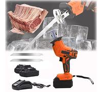 ANXYYDS Scie Alternative Électrique, Scie à Os de Boucher, Scie Sabre sans Fil Boucher pour Le Supermarché/Le Restaurant pour Couper Les Os et Viande Congelée,2battery+2sawtooth