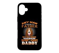 Any Man Can Be A Father Basset Hound Daddy Funny Dog Dad Coque pour iPhone 16 Plus