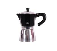 Any Morning Cafetière à expresso italienne cubaine pour cuisinière, cafetière à moka à induction, cafetière à moka en acier inoxydable, cafetière Greca sans PBA, 300 ml, 6 tasses expresso noires