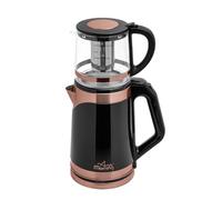 Any Morning Théière électrique turque avec arrêt automatique et protection contre l'ébullition à sec, bouilloire sans fil avec ensemble de théière et filtre amovible, base pivotante à 360°, 2 L, 1500