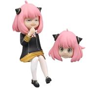 Anya Double Tête Sculpture Action Figure PVC Statue Anya Forger Figurine Anime Collection Modèle Décoration Cadeau 6,3 pouces (Stand)