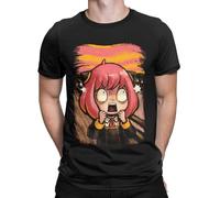 Anya Scream Spy X Family Forger Family T-Shirts Men Anime Manga Pure Cotton Tee Shirt Short Sleeve T Shirts Clothes Black S