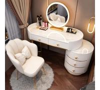 AnYaBinni Coiffeuse avec Miroirs, 3 Couleurs et Luminosité Réglable | Moderne Table de Maquillage avec 5 Tiroirs de Rangement, Fauteuil en Velours, Grand Espace de Rangement