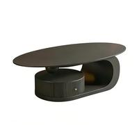 AnYaBinni Table Basse Ovale Moderne avec Effet marbre grainé, Table Basse Carrée pour Salon avec Compartiments de Rangement et Tiroirs pour Chambre, L:100/120 CM