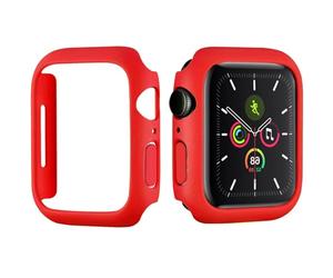 Anybase Coque de Protection Rigide en Polycarbonate pour Apple Watch 41 mm Series 8/9/SE 2 - Coque arrière Transparente Ultra Fine - Rouge