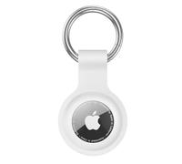 Anybase Coque pour Airtag, Coque en Silicone Ultra légère pour Air Tags avec Anneau Porte-clés Anti-Perte - Blanc