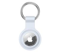 Anybase Coque pour Airtag, Coque en Silicone Ultra légère pour Air Tags avec Anneau Porte-clés Anti-Perte - Gris Clair