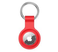 Anybase Coque pour Airtag, Coque en Silicone Ultra légère pour Air Tags avec Anneau Porte-clés Anti-Perte - Rouge