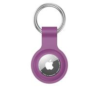 Anybase Étui pour Airtag, Coque en Silicone Ultra légère pour Air Tags avec Anneau Porte-clés Anti-Perte Violet foncé