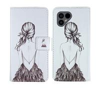 Anybird Back Girl PU Cuir Housse Coque Etui Couverture Protecteur Cas Portefeuille Flip Case Cover Book Wallet TPU Silicone pour Fairphone 4 6.3"