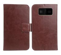Anybird Brun PU Cuir Housse Coque Etui Couverture Protecteur Cas Portefeuille Flip Case Cover pour Beafon SL230 LTE 4G 1.8"