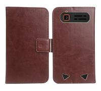 Anybird Brun PU Cuir Housse Coque Etui Couverture Protecteur Cas Portefeuille Flip Case Cover pour Gigaset GLX8 Plus 2.4"