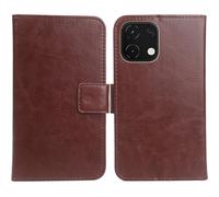 Anybird Brun PU Cuir Housse Coque Etui Couverture Protecteur Cas Portefeuille Flip Case Cover pour Logicom Cosmo M2 Pro 6.75"